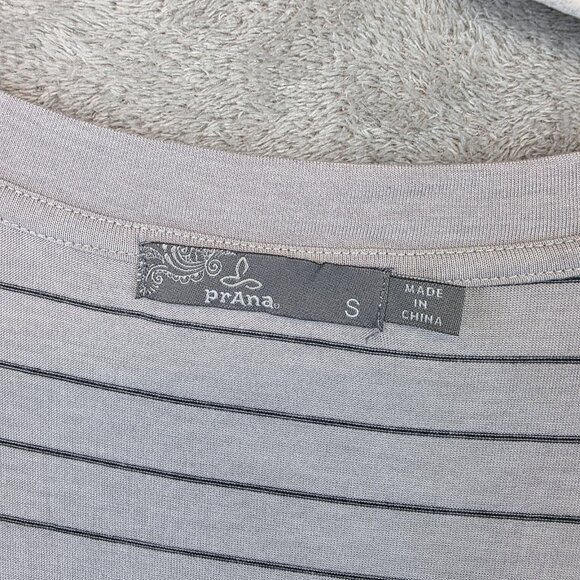 prAna Dress Womens Small Striped Ruched Stretch Short Sleeve Casual W31180370 - Picture 2 of 10